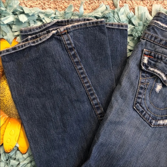 SOLD True Religion Distressed Flare Jeans - Picture 7 of 12